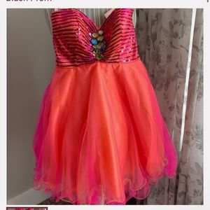 Blush prom dress size 2 strapless babydoll style